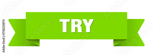 try ribbon isolated on transparent background. try ribbon