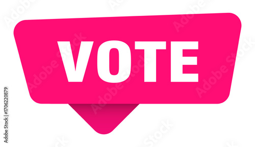 vote magenta sticker isolated on transpatent background. vote sign