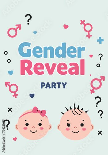 Vector illustration gender reveal party
