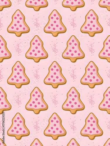 Christmas Pattern – Festive Pink, Red & Green Holiday Seamless Design for Wrapping Paper, Cards & Seasonal Decor