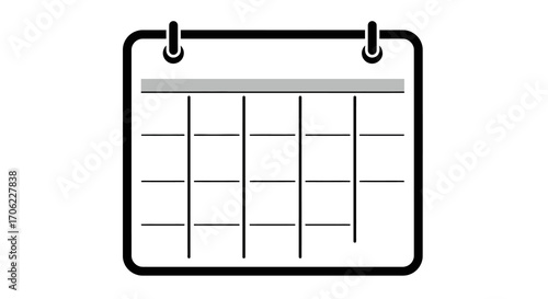 Minimalist hanging calendar icon design for web and print use