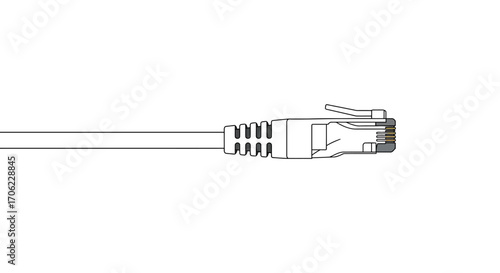 Minimalist linear ethernet cable design for tech and networking