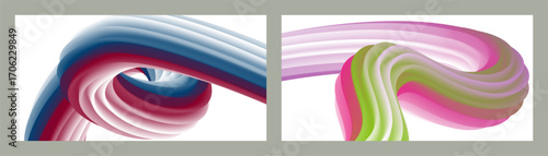Abstract volumetric background. Cords. set of two illustrations. Toothpaste in a tube. Minimalism. Creative modern background. Cover design, wallpaper, background. eps vector.