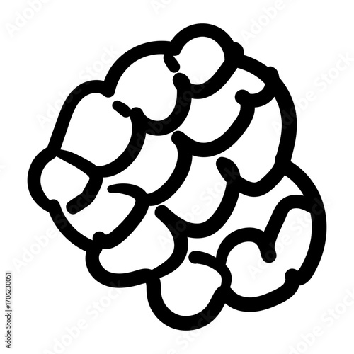 Cute Raspberry Sketch, Black and White Illustration. Doodle vector illustration for wedding design, logo and greeting card.