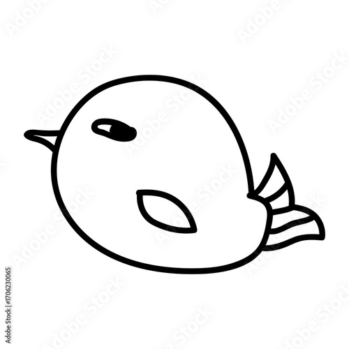 Cute Bird Doodle, Hand Drawn Illustration. Doodle vector illustration for wedding design, logo and greeting card.