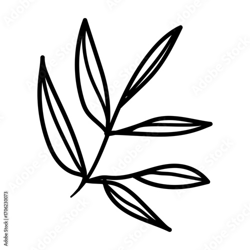 Cute single hand drawn autumn elements. Doodle vector illustration for wedding design, logo and greeting card.