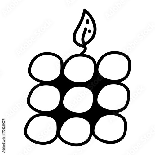 Hand Drawn Candle Line Art. Doodle vector illustration for wedding design, logo and greeting card.