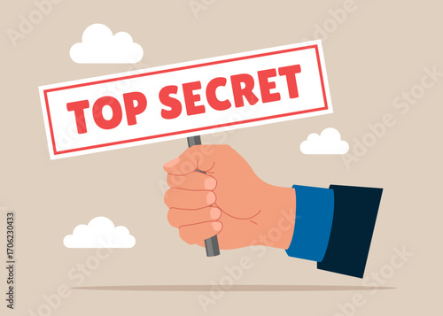 Top secret. Business concept. Confidential, classified information, and restricted access. Flat vector illustration