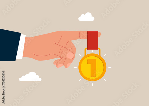 Human resources management. Choose the best man for the job. Flat vector illustration