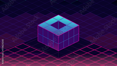 blue cubes on black