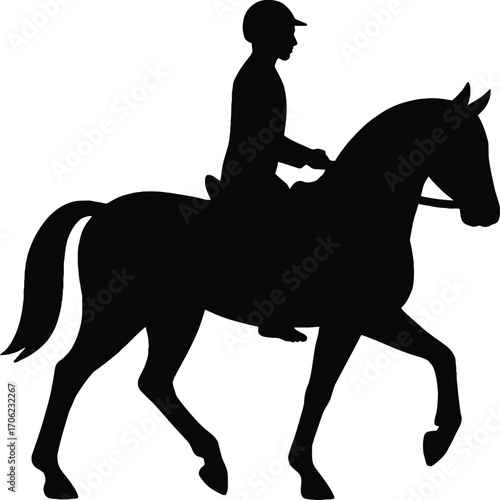 Elegant Equestrian Silhouette Horseback Rider