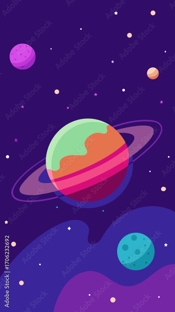 Naklejka premium spaceship and ufo