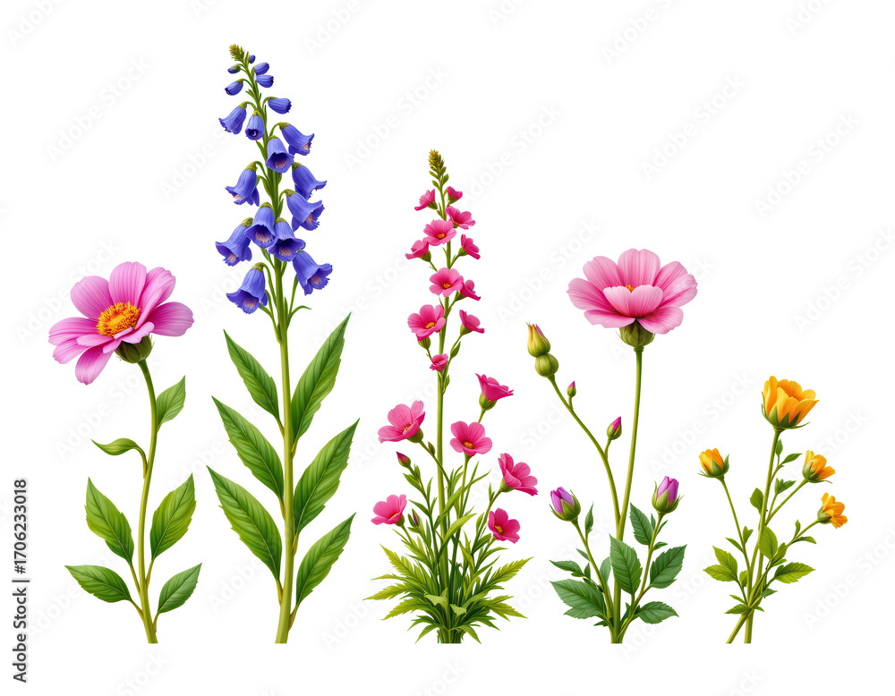 Fototapeta premium Colorful Flower Arrangement with Various Floral Species and Blooms