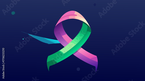 vector illustration of a green ribbon