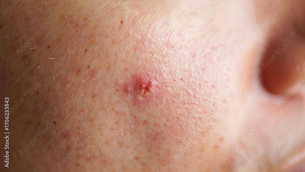 Fototapeta premium Acne treatment tips for clear skin home remedies informative guide close-up health and wellness