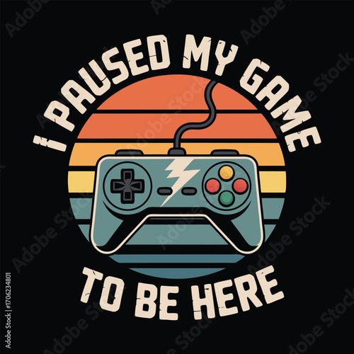 Vintage Game Controller Sunset Graphic video game controller