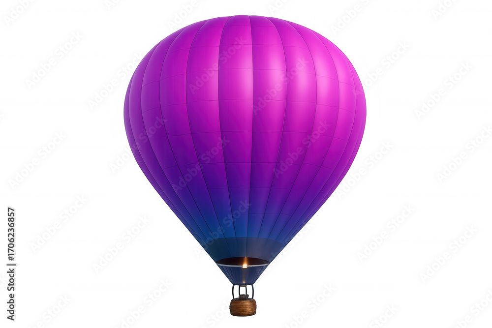Naklejka premium Colorful hot air balloon floating against a transparent background, representing adventure, travel, and exploration