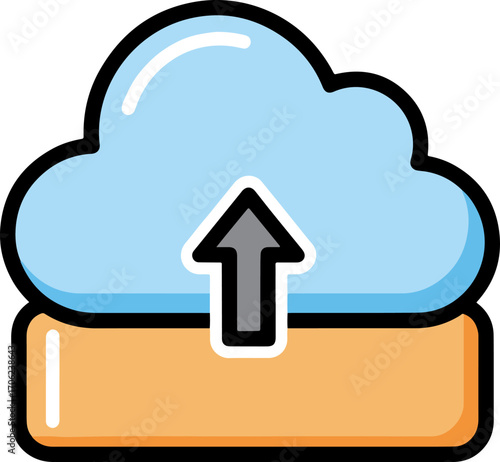 Upload to Cloud Flat Single Icon Vector EPS File