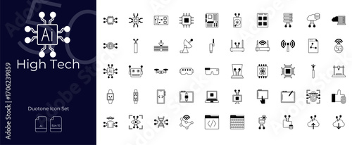 Collection of High Tech Duotone Icon Set