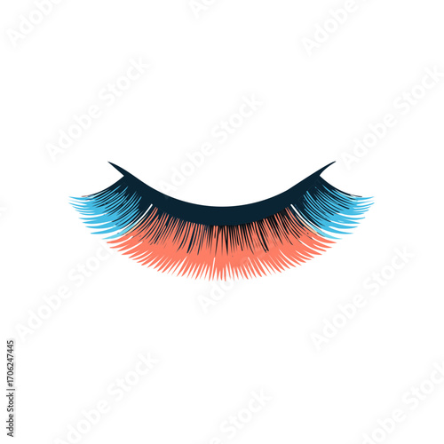 Vibrant False Eyelashes Illustration Colorful Beauty Enhancement Makeup Accessory Fashion Trend