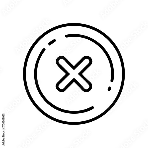 Close Button Icon Simple X Mark in Circle