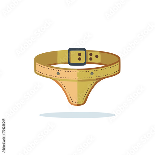 Leather Jockstrap with Buckle Detailed Illustration