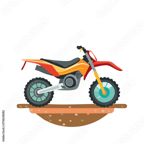 Vibrant Dirt Bike Ready for Extreme Off Road Adventures and Motocross Racing