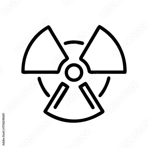 Radioactive hazard symbol - caution and warning icon