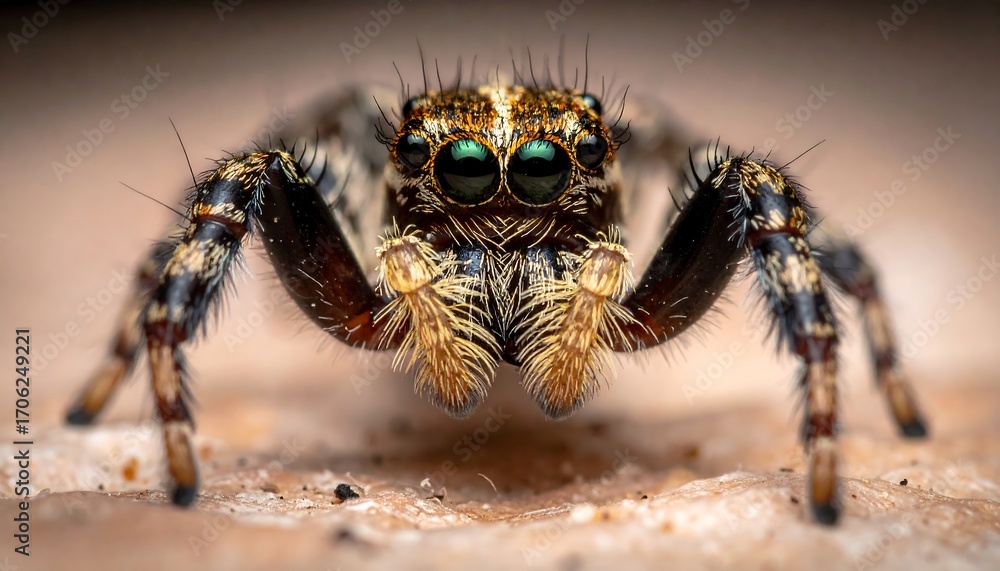 Fototapeta premium Close-up of a jumping spider (1)