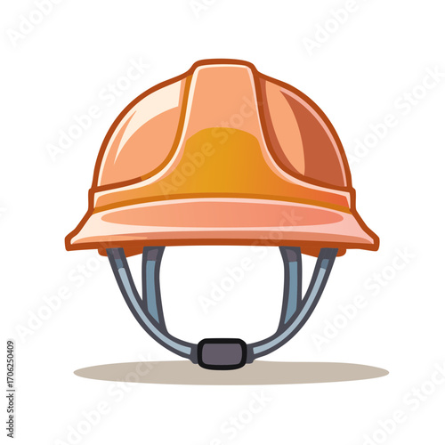 Orange hard hat cartoon illustration safety helmet construction worker head protection