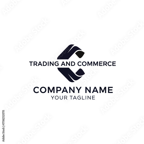 Modern logo design for a trading and commerce company.
