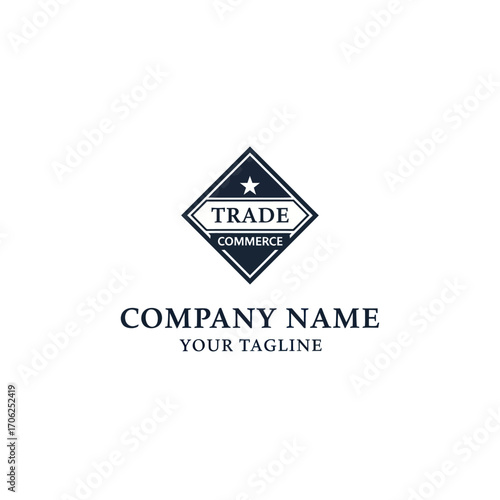 Elegant business logo design featuring a diamond shape, star, and text.