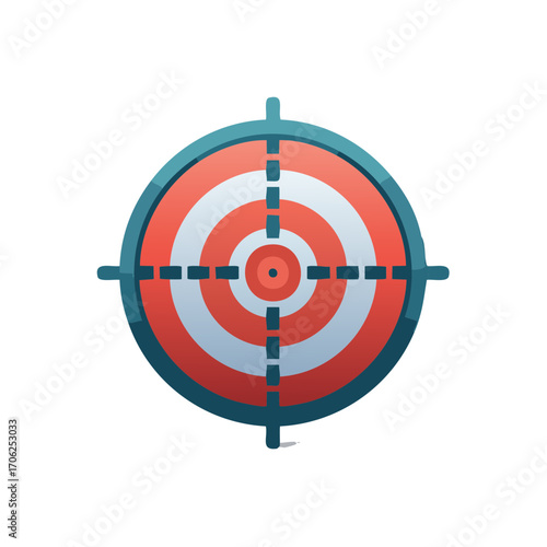 Close up view of a shooting target with crosshairs indicating accuracy and precision