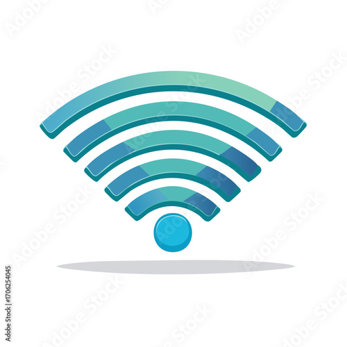 Modern wifi signal icon illustration. Wireless connection symbol on a white background. Network accessibility, internet concepts.