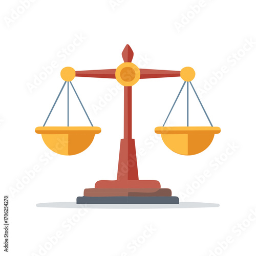Scales of Justice Symbol Flat Design Scales of Balance Legal Concept