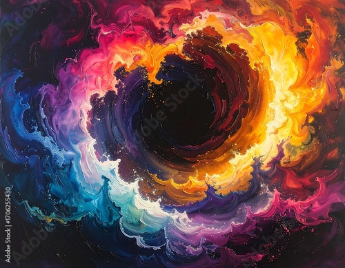 Abstract swirling vortex of vibrant colors (4)