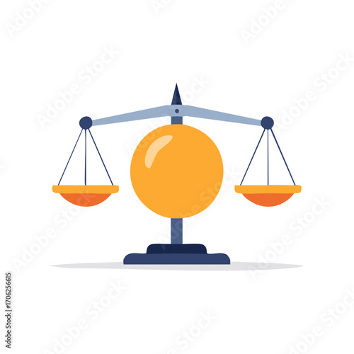 Empty Balance Scale Illustration Symbolizing Justice Fairness and Legal Equality Vector Design