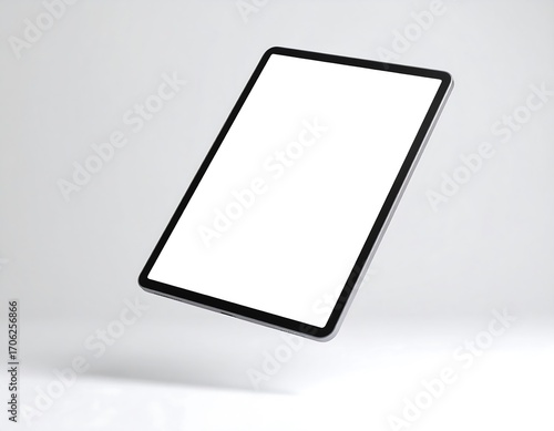 Tablet mockup, floating on a plain background