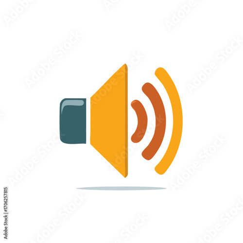 Stylized Speaker Icon with Sound Waves Emanating