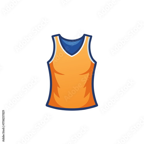 Orange Tank Top Athletic Clothing Vector Illustration