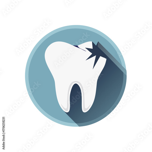 Broken Tooth Dental Health Icon Graphic Medical Symbol Concept