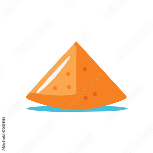 Orange flat design illustration of a wedge of fruit.