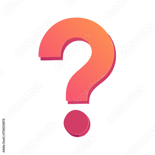 Vibrant gradient question mark symbol with modern three dimensional effect representing inquiry and mystery