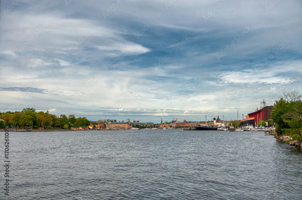 Fototapeta premium Stockholm, the capital of Sweden, encompasses 14 islands and more than 50 bridges in a vast archipelago in the Baltic Sea.