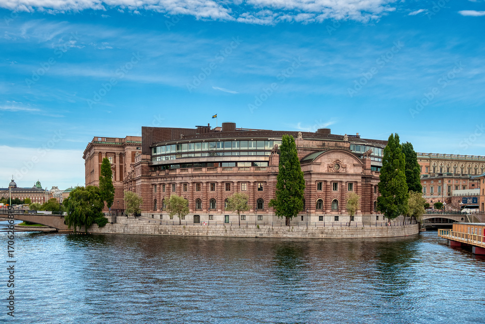 Fototapeta premium Stockholm, the capital of Sweden, encompasses 14 islands and more than 50 bridges in a vast archipelago in the Baltic Sea.