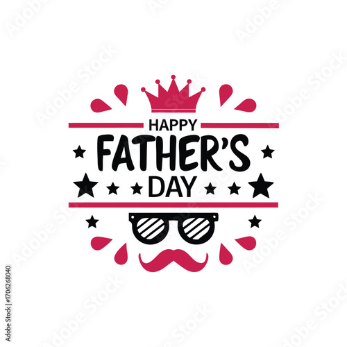 Elegant father s day celebration design featuring a regal crown and celebratory text