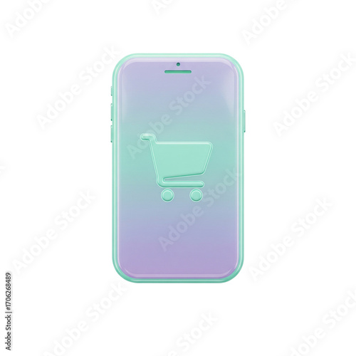 Mobile Shopping App Icon 3D