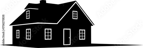 House property real estate building home silhouette vector illustration