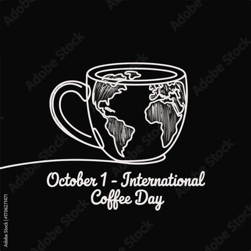International Coffee Day 1st October banner, post design, Tshirt ,website etc