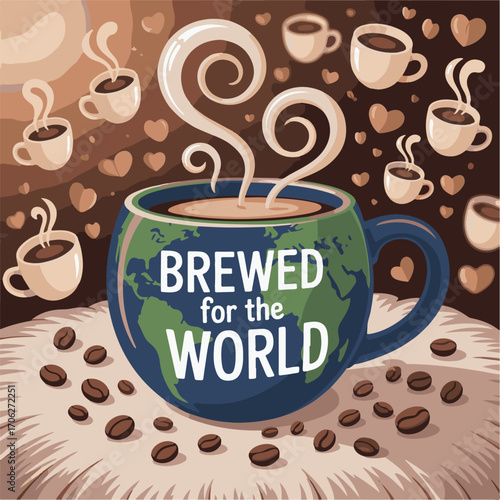 International Coffee Day 1st October banner, post design, Tshirt ,website etc
